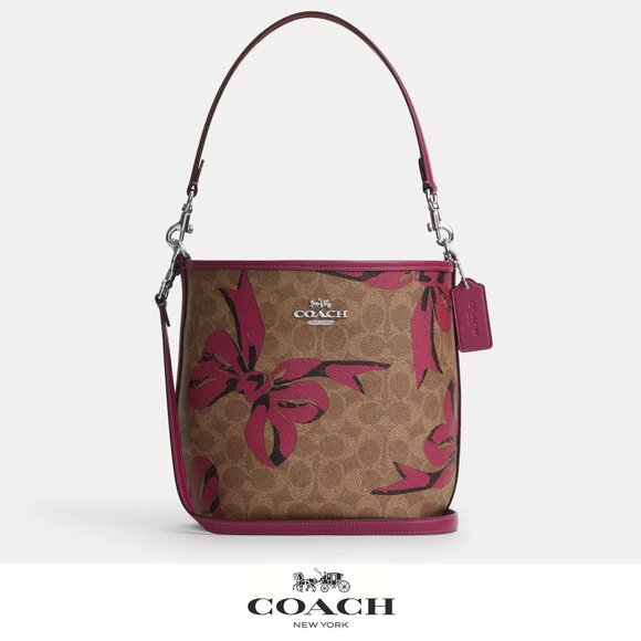 Coach Brown and Pink Crossbody Bag - Picture 1 of 5